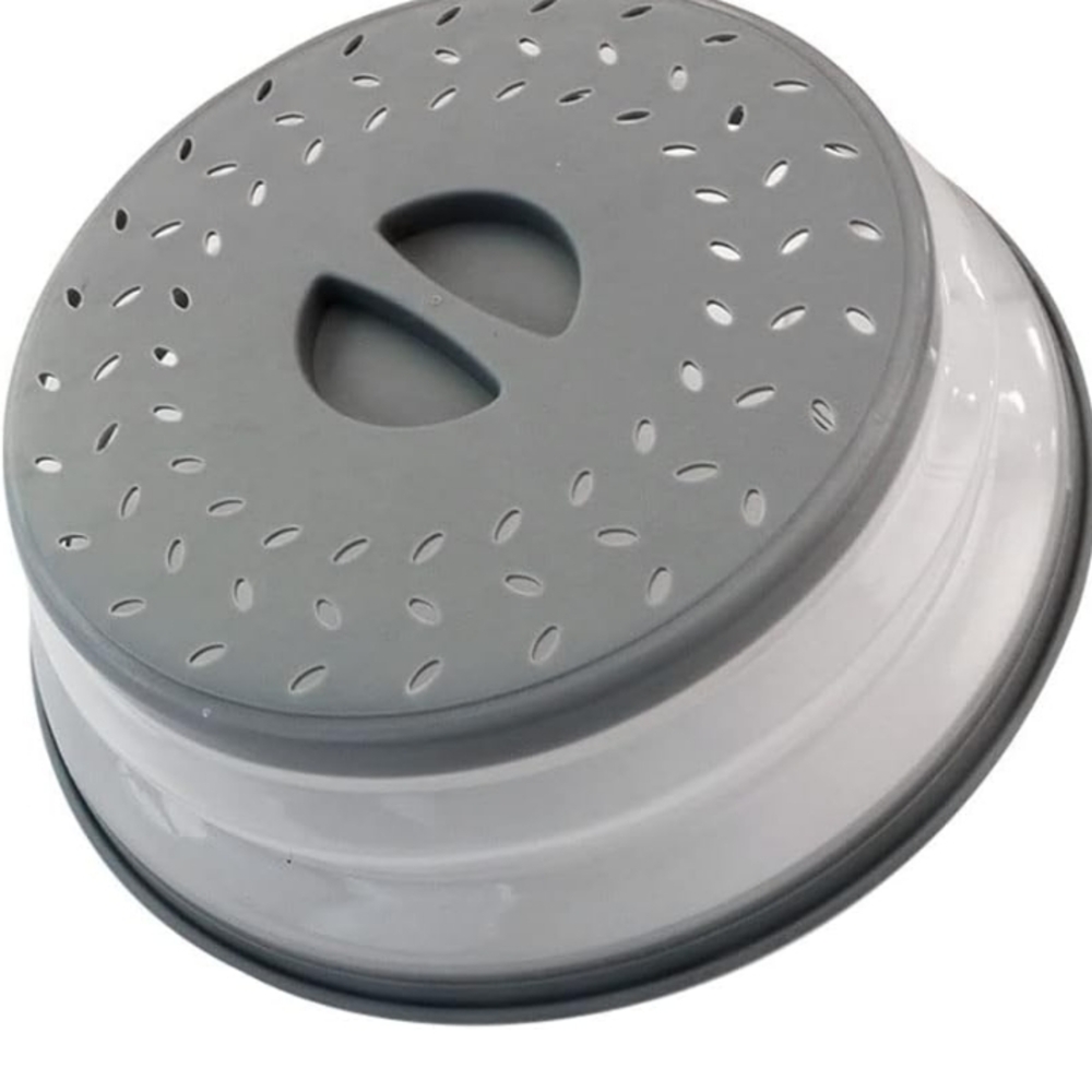Gray and White Collapsible Colander
